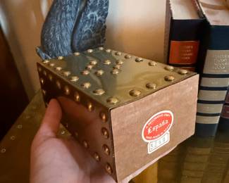 Vintage pair of Sarreid Ltd brass bound bookends