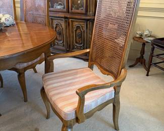 Vintage set Thomasville French Country dining chairs, 2 arm/6 side