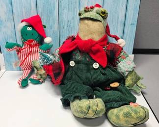Vintage Christmas Singing Frog Working  Smaller Frog