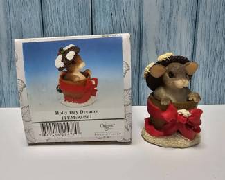 Fitz Floyd  Charming Tails  Holly Day Dreams  Lidded Box  Retired 