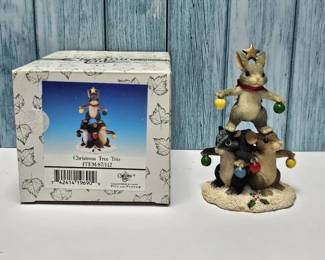 Fitz Floyd  Charming Tails  Christmas Tree Trio  Special Edition 1999  Retired 