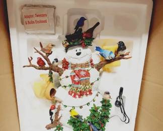 Danbury Mint Birdwatchers Illuminated Snowman Retired New