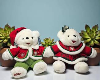 Vintage Christmas Bears By Dan Dee Plush 