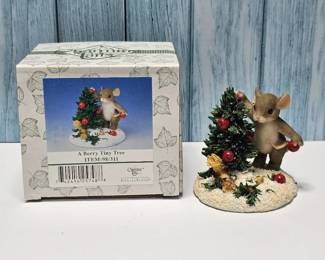 Fitz Floyd  Charming Tails  A Berry Tiny Tree  GL Christmas Barn Exclusive 