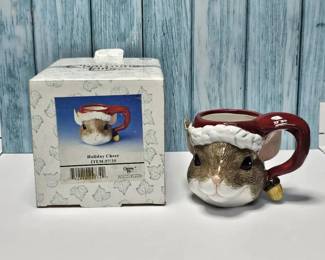 Fitz Floyd  Charming Tails  Holiday Cheer  Ceramic Christmas Mug  Member Exclusive  Retired
