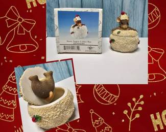 Fitz Floyd  Charming Tails  Snow Angels Lidded Box  Retired 