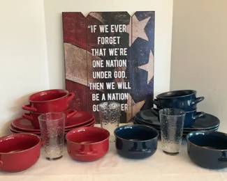 Red, White And Blue Kitchen Lot