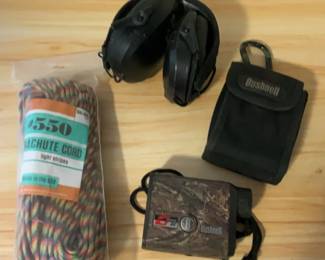 Bushnell Spotting Scope , Ear Muffs And Parachute Cord.