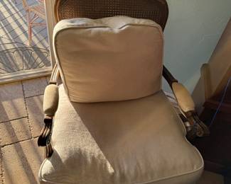 Antique French Bergere Chair Armchair Double Cane Vintage