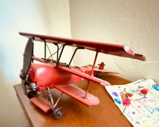 Vintage Metal Red Baron WWI Fokker Tri-plane