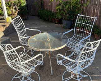 vintage wrought iron patio dining set.