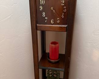 Mission style clock and plant stand