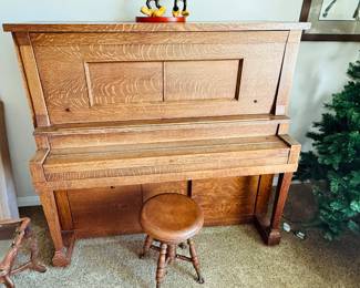 1919 Straube Player Piano Standup with lots of rolls. Played manually or automatic