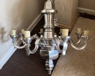 Pewter chandelier