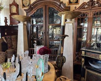 Great pair of contemporary torchieres 