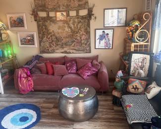 Beautiful Boho Art and Furniture. Lots of Southwest Paintings, Furniture and Figurines. European Antiques, Unique Christmas Decor/Ornaments, Kitchenware, Salt & Pepper Shakers, Lamps, Patio Furniture, Potted Plants, Linens, Decorative Throw Pillows, CDs, Dining Room Set, New Age Decor, Rugs. Polar Bear Figurines, Books, Glassware, Mirrors, Sofas, Shelving Units, TVs, Tiger/Big Cat Decor, Wolf Decor, Angel Decor, Signed Artwork, etc. Flexible pricing, willing to make deals.