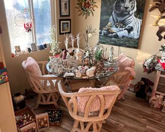 Beautiful Boho Art and Furniture. Lots of Southwest Paintings, Furniture and Figurines. European Antiques, Unique Christmas Decor/Ornaments, Kitchenware, Salt & Pepper Shakers, Lamps, Patio Furniture, Potted Plants, Linens, Decorative Throw Pillows, CDs, Dining Room Set, New Age Decor, Rugs. Polar Bear Figurines, Books, Glassware, Mirrors, Sofas, Shelving Units, TVs, Tiger/Big Cat Decor, Wolf Decor, Angel Decor, Signed Artwork, etc. Flexible pricing, willing to make deals.