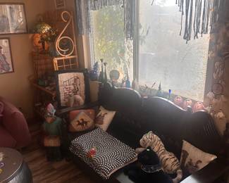 Beautiful Boho Art and Furniture. Lots of Southwest Paintings, Furniture and Figurines. European Antiques, Unique Christmas Decor/Ornaments, Kitchenware, Salt & Pepper Shakers, Lamps, Patio Furniture, Potted Plants, Linens, Decorative Throw Pillows, CDs, Dining Room Set, New Age Decor, Rugs. Polar Bear Figurines, Books, Glassware, Mirrors, Sofas, Shelving Units, TVs, Tiger/Big Cat Decor, Wolf Decor, Angel Decor, Signed Artwork, etc. Flexible pricing, willing to make deals.