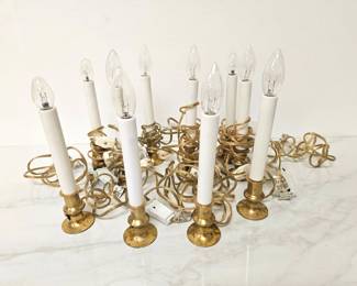 Lot 9742 Vintage Brass Window Candle Lights