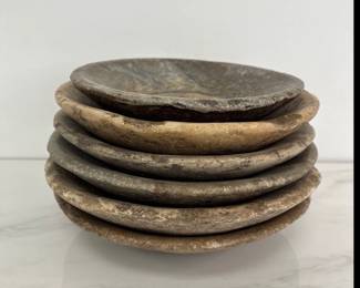 Lot 9637 Vintage Hand Carved Stone Bowls