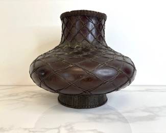 Lot 9631 Large Vase Encased in Metal Latticework