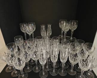 Lot 9429 Gorham Lady Anne Crystal Goblets Flutes and Glasses