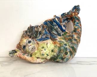 Lot 9565 Shannon Bueker NC Signed Clay Mermaid Wall Art Sculpture