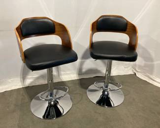 Lot 9533 MCM Style Adjustable Swivel Stools