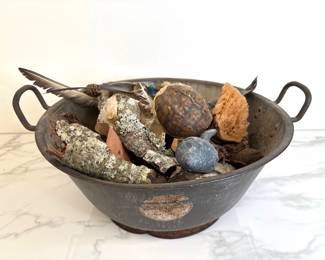 Lot 9629 Antique Savory Inc. USA No. 317 Large Metal Bowl  Natural Curiosities