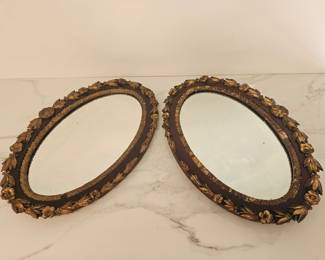 Lot 9635 Antique Oval Mirror Pair
