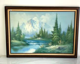 Lot 9295 Original Mountain Landscape Painting Wall Art