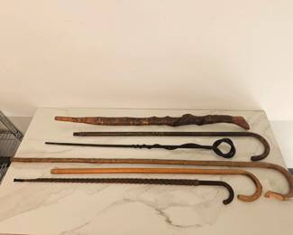 Lot 9633 Antique Vintage Wooden Canes Walking Sticks
