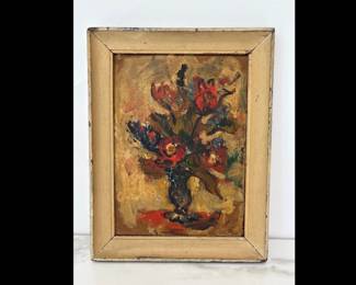 Lot 9615 Antique Edward Rosenfeld Floral Painting Art
