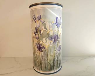 Lot 9433 Vintage Floral UmbrellaCane Holder Trash Can