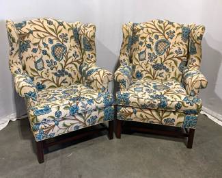 Lot 9353 Pair of Hickory Chair Company Wingback Arm Chairs