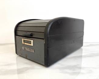 Lot 9567 Vintage Steelmaster Roll Top Recipe Notecard Box