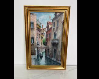 Lot 9455 Venetian Canal Scene Oil Painting Wall Art