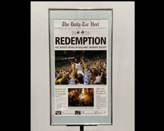 Lot 9284 UNC Tarheels Basketball Daily Tar Heel March 7 2005 Framed