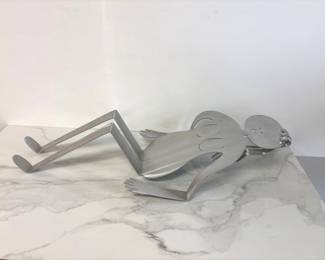 Lot 9517 Rockledge Design Studios Fred Garbotz Aluminum Woman Post Modern Shelf Sitter Sculpture