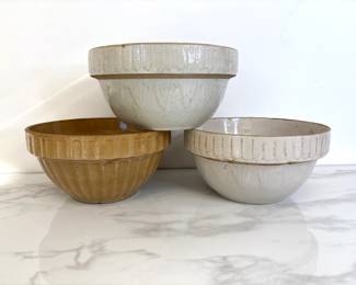 Lot 9568 Antique Salt Glazed Stoneware Mixing Bowls