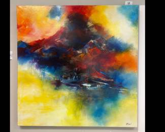 Lot 8909 Aleta Pippin Signed Contemporary Abstract Oil Painting Art
