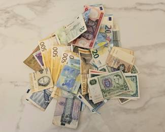 Lot 9490 Vintage Foreign Paper Currency Money