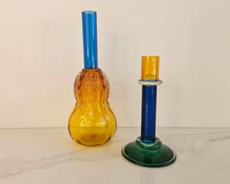 Lot 9411 Chatham Glass Co. Handmade Art Glass Bud Vase  Candleholder