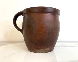 Lot 9559 Antique Redware Stoneware Pottery ChamberPot