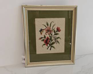 Lot 9302 Floral Needlepoint Wall Art