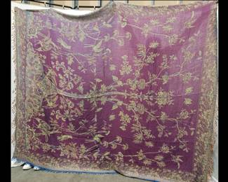 Lot 9734 Large Bird  Floral Textile