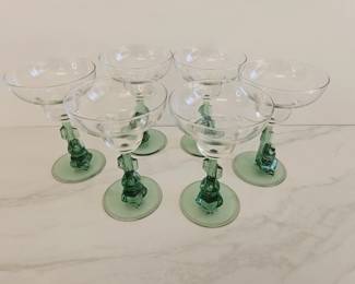 Lot 9331 Vintage Siesta Margarita Glasses  Cristal Darques
