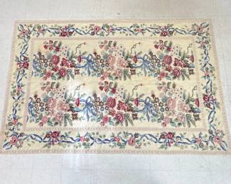 Lot 9770 Handmade Wool Needlepoint Rug  AS IS