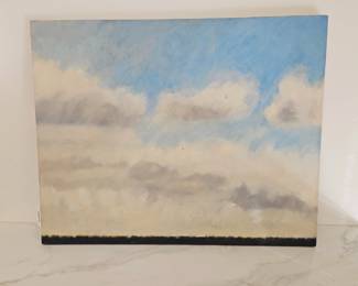 Lot 9676 Original Art Cloudy Sky Painting on Canvas