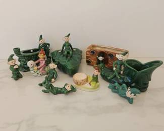 Lot 9396 Vintage MCM Pixie Elf Dishes Figurines